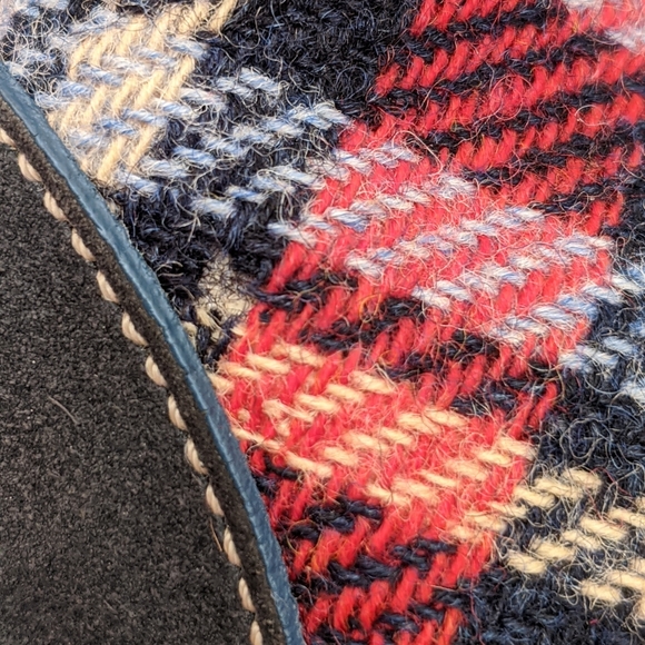 Vintage Coach Plaid Wristlet Pouch Leather Trim - Picture 5 of 5